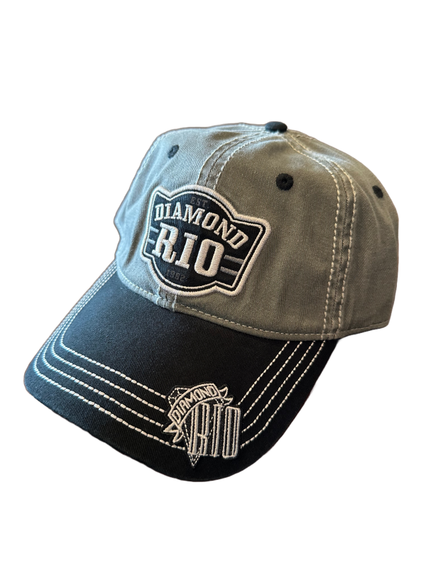 Diamond Rio Embroidered Cap - Dark Grey  Silver Cheap