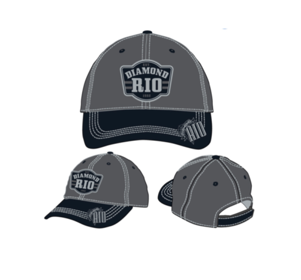 Diamond Rio Embroidered Cap - Dark Grey  Silver Cheap